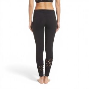 Free People Woven‎ Mid Rise Black Revelation Ankle Leggings Women's Sz S